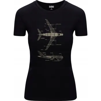 Dámské tričko Tričko Dámské Tričko s leteckým potiskem - Schéma letadla S
