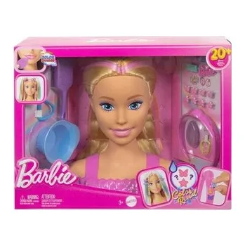 Panenka Barbie Hlava na česání Deluxe Blond vlasy