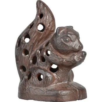 Zahradní dekorace Svícínek veverka, litina (DOPRODEJ)|Esschert Design