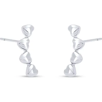 Náušnice Stříbrné náušnice se čtyřmi srdíčky 3773