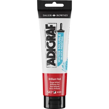 Speciální výtvarná barva Daler Rowney Adigraf Block Printing Water Soluble Colour Barva na linoryt Brilliant Red 150 ml