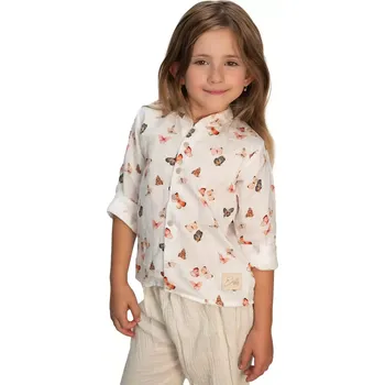 ESITO | Dětská mušelínová košile Luca Motýlek - bílá / 104