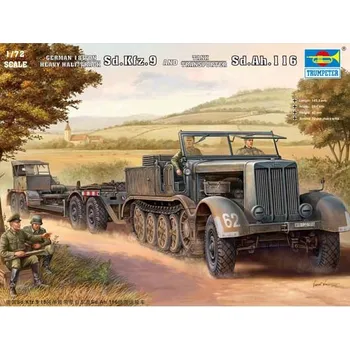 Plastikový model German Sd.Kfz.9 (18t) Half-Track & Sd.Ah.116 Trailer - Trumpeter 07275