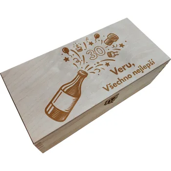 Dárková krabička Wood engraved Dřevěná krabička všechno nejlepší Velikost krabičky: Krabička krátká