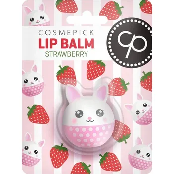 Péče o rty Cosmepick Balzám na rty Jahůdkový Zajíček, 6 g