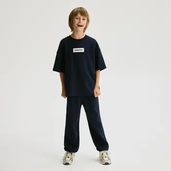 Chlapecká mikina Reserved - Úpletový set s bavlnou - ocelově modrá - 992FJ-95X - 992FJ-95X-152