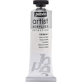 Vodová barva Pébéo Artist Akrylová barva Titanium White 37 ml 1 ks