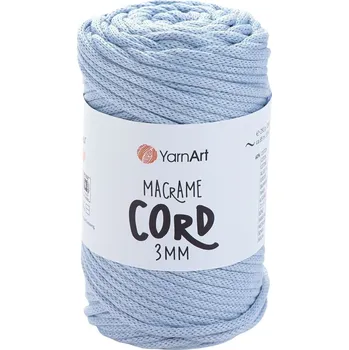 Galanterie Yarn Art Macrame Cord 3 mm 85 m 760 Light Blue Šňůra