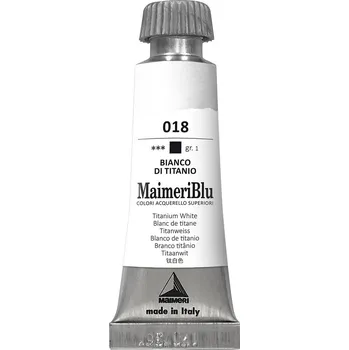 Vodová barva Maimeri Blu Akvarelová barva Titanium White 018 12 ml 1 ks