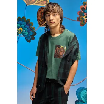 Pánské tričko Bavlněné tričko Medicine pánské, zelená barva, s potiskem RW24.TSMB10 77X, vel. M