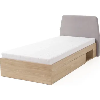 Ložnice Meblar Postel 90x200 Alessio 12 L/P Vyber provedení: Písková + dub olejovaný