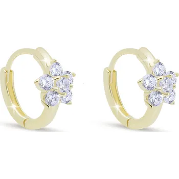 Náušnice Stříbrné náušnice s květinou - pozlaceno 14k zlatem 3779