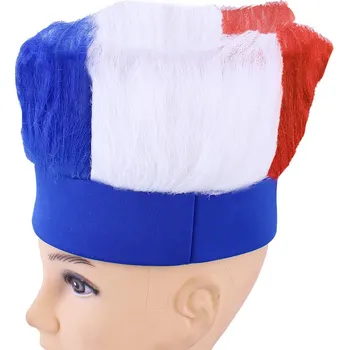 Čelenka Fan čelenka s vlasy česká trikolora (Čelenka na fandění na sportovních zápasech)