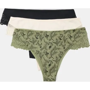 Dámské oblečení Sinsay - Sada 3 kusů brazilských kalhotek - vícebarevná - 264FX-MLC - 264FX-MLC-S