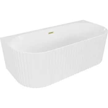 Vana MEXEN SELLA VOLNĚ STOJÍCÍ VANA KE STĚNĚ S RÝHOVÁNÍM BÍLÁ LESKLÁ 150 x 75