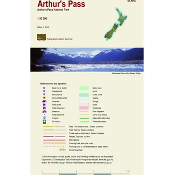 Arthur’s Pass - turistická mapa
