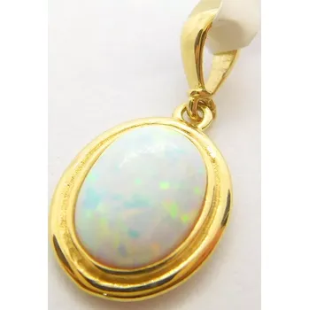 Přívěsek Klenoty Budín Dámský zlatý přívěsek oválek s velkým bílým opálem 585/0,95gr ZP0070SJ70-9500 (Klenoty Budín Dámský zlatý přívěsek oválek s velkým bílým opálem 585/0,95gr ZP0070SJ70-9500)