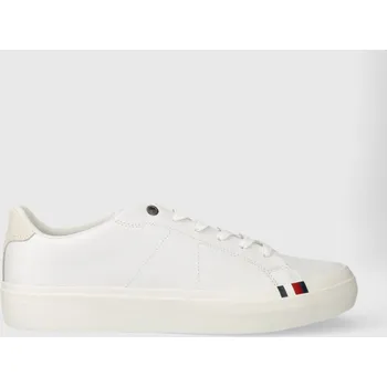 Pánské tenisky Kožené tenisky Tommy Hilfiger THICK VULC LOW PREMIUM LTH bílá barva, FM0FM04881 00X, EUR 44