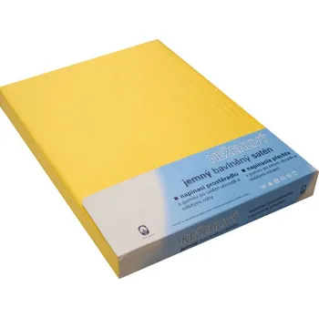 Prostěradlo KNITVA Saténové napínací prostěradlo 180 x 200 cm ze 100% bavlny ŽLUTÉ