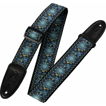 Kytarový popruh Levy's Hootenanny Blue & Yellow Floral Kytarový pás