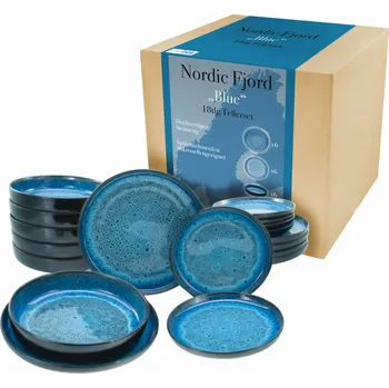 Talíř Creatable Sada nádobí Nordic Fjord (18dílná sada talířů, modrá)