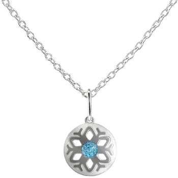 Náhrdelník Yoowey Přívěsek s řetízkem stříbrný vločka KO6157_BR030_40