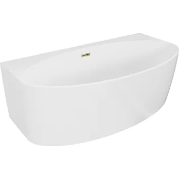 Vana MEXEN BRUNA VOLNĚ STOJÍCÍ VANA KE STĚNĚ BÍLÁ LESKLÁ 150 x 82 ZLATÁ