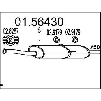 Tlumič výfuku Stredni tlumic vyfuku, 01.56430