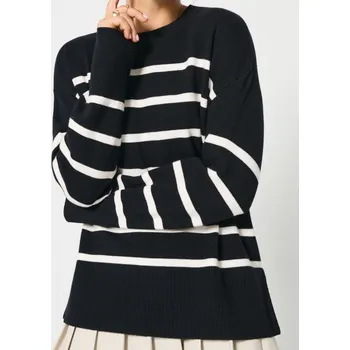 Dámské oblečení Sinsay - Pruhovaný svetr s proužky - černá - 369FJ-99S - 369FJ-99S-XXS