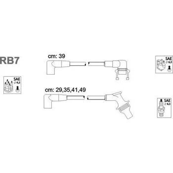 Zapalovací kabel Sada kabelů pro zapalování, RB7