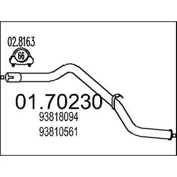Výfuková trubka Výfuková trubka, 01.70230