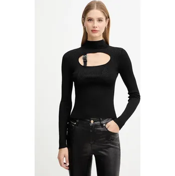 Dámský svetr Svetr Versace Jeans Couture dámský, černá barva, s pologolfem, 79HAFM16 CMH23 79HAFM16.CMH23 99X, vel. S