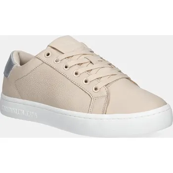 Pánské tenisky Kožené sneakers boty Calvin Klein Jeans CLASSIC CUPSOLE LOW OHB béžová barva, YW0YW01799 08X, EUR 37