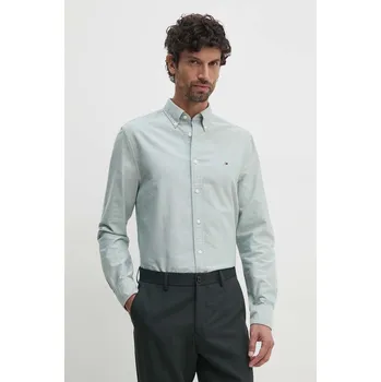 Pánská košile Bavlněná košile Tommy Hilfiger MW0MW35774 zelená 77X, vel. S