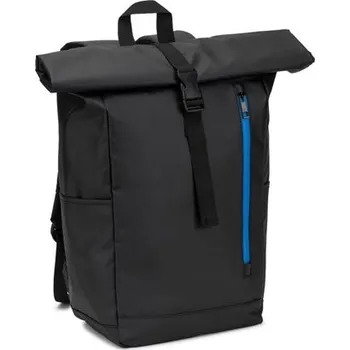 turistický batoh OSASCO BPACK. Batoh s rolovacím systémem, který umožňuje srolovat horní část batohu podle jeho objemu, vyrobený z recyklovaného polyesteru 600D - Královská Modrá, Firemní dárkové předměty s vlastním potiskem