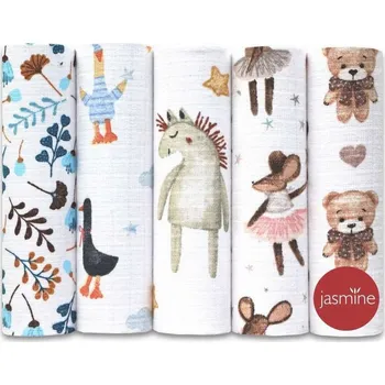 látková plena Jasmine Bavlněné pleny box 70 x 80 cm 5 ks Animals 1
