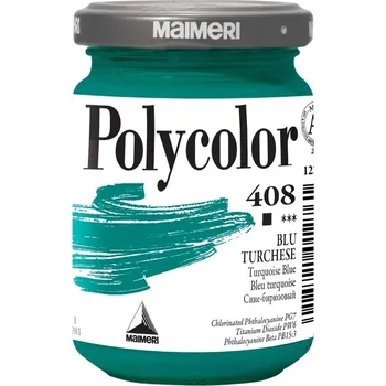 Vodová barva Maimeri Vynil Polycolor Akrylová barva Turquoise Blue 408 140 ml 1 ks