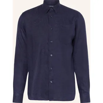 Pánská košile Vilebrequin Pánská Lněná Košile Caroubis Regular Fit, tmavě...