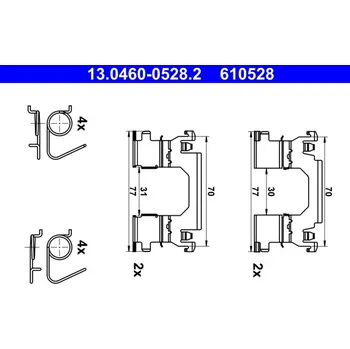 Brzdový kotouč Sada příslušenství, obložení kotoučové brzdy, 13.0460-0528.2