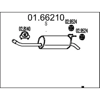 Tlumič výfuku Zadní tlumič výfuku, 01.66210