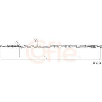 Lanko parkovací brzdy Tazne lanko, parkovaci brzda, 17.1484