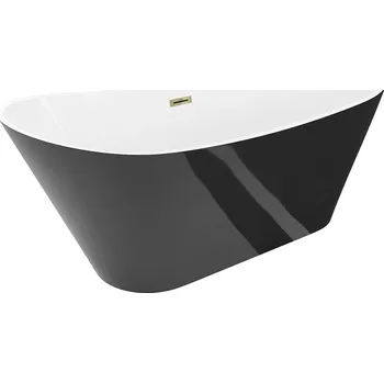 Vana MEXEN DORA VOLNĚ STOJÍCÍ VANA BÍLÁ/ČERNÁ 170 x 75 CM ZLATÁ