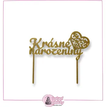 Krásne narozeniny 16 - plastový zápich - Měděná