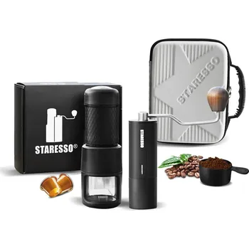 Mlýnek na kávu Staresso Classic a ruční mlýnek Discovery D-6 Plus černý
