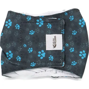 Obleček pro psa Vsepropejska StayDry protiznačkovací pás pro psa Barva: Tlapky modrá, Obvod slabin (cm): 16 - 22