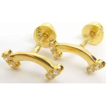 Náušnice Klenoty Budín Dámské zlaté peckové náušnice SMILE na šroubek 585/0,86gr ZE0775XJ70-8600