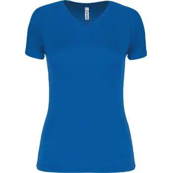 pracovní tričko Kariban Tričko PA477 s výstřihem do V, sportovní, krátký rukáv, dámské COT20P477u5804-sporty roya XL Modrá královská