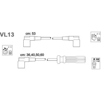 Zapalovací kabel Sada kabelů pro zapalování, VL13