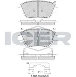 Sada brzdových destiček, kotoučová brzda, 182136