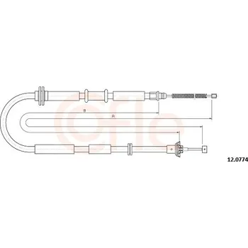 Lanko parkovací brzdy Tazne lanko, parkovaci brzda, 12.0774